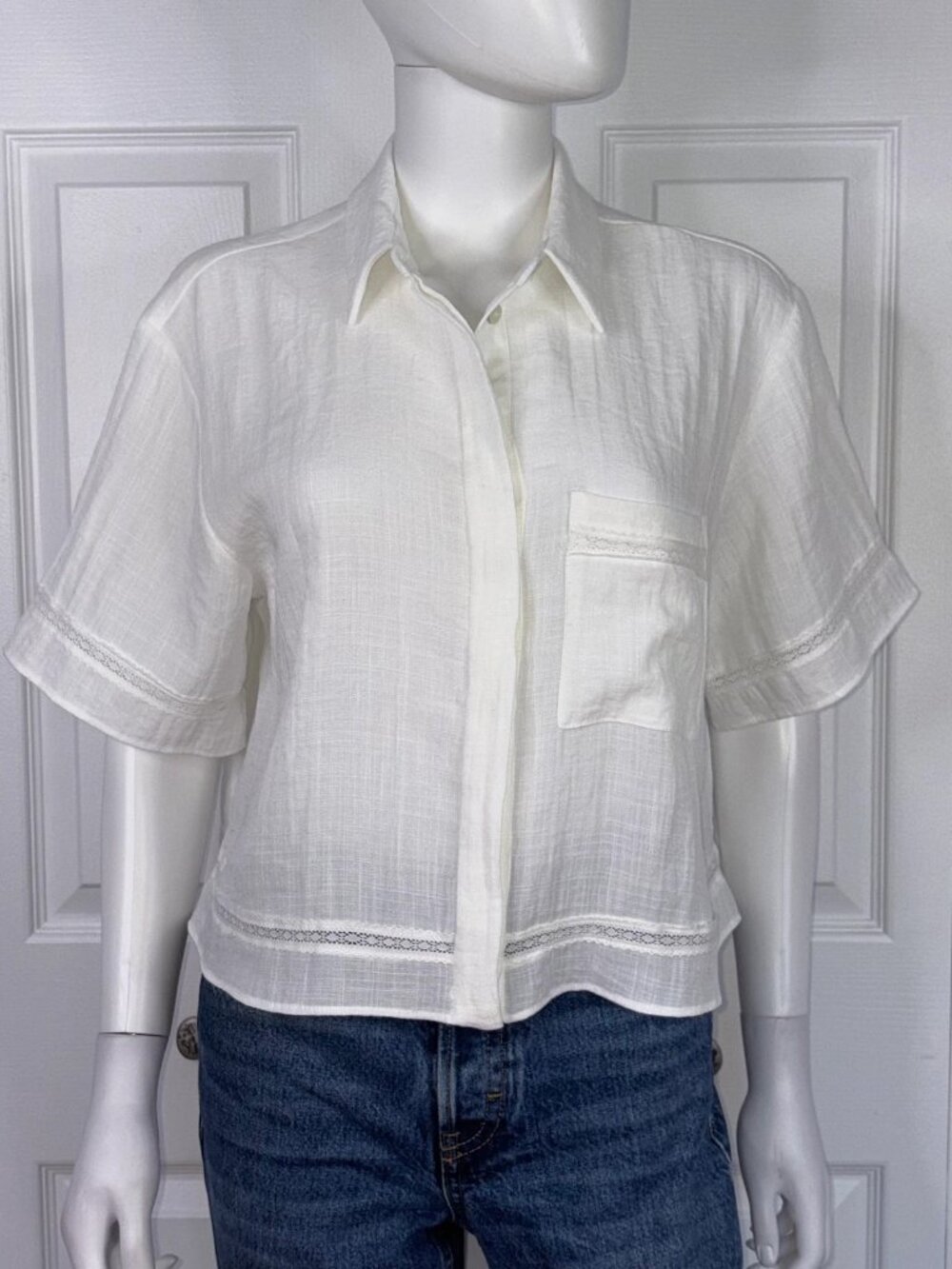 ZARA women's short-sleeved summer blouse small
